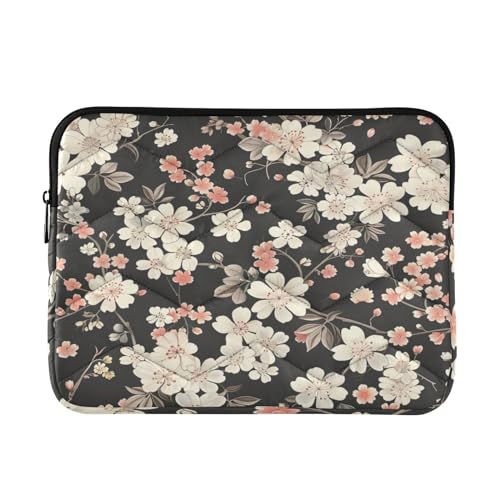 Funda para portátil 13-14 pulgadas flores blanca impermeable