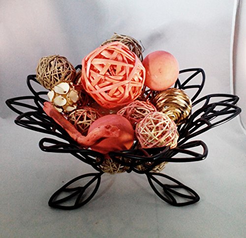 Jodhpuri Inc Coral Decorative Spheres Rattan Twig Balls Vase Bowl Filler (Bowl Not Included)
