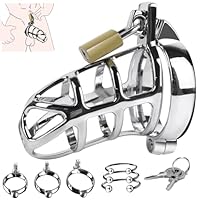 Peniskäfig Chastity Cage Sexspielzeug für Männer, Keuschheitskäfig Bondage mit 3 aktiven GrößenRinge 3 Metall Cock Ring 2 Schlüsseln, Adult Toys für Männer PenisÜbung und Abstinenz