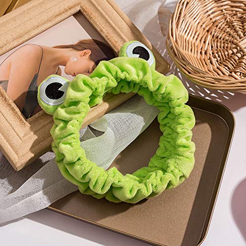CHXIHome Headband Elastic Elastic Wide-brimmed Animal Hairbands, Elastic Headwear Headband, Hair Hoop, Funny Frog Selfie Headband Elastic(B,green)