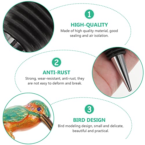 Cabilock Rolha para garrafa de vinho de pássaro, liga de zinco, metal para garrafa de vinho com esta