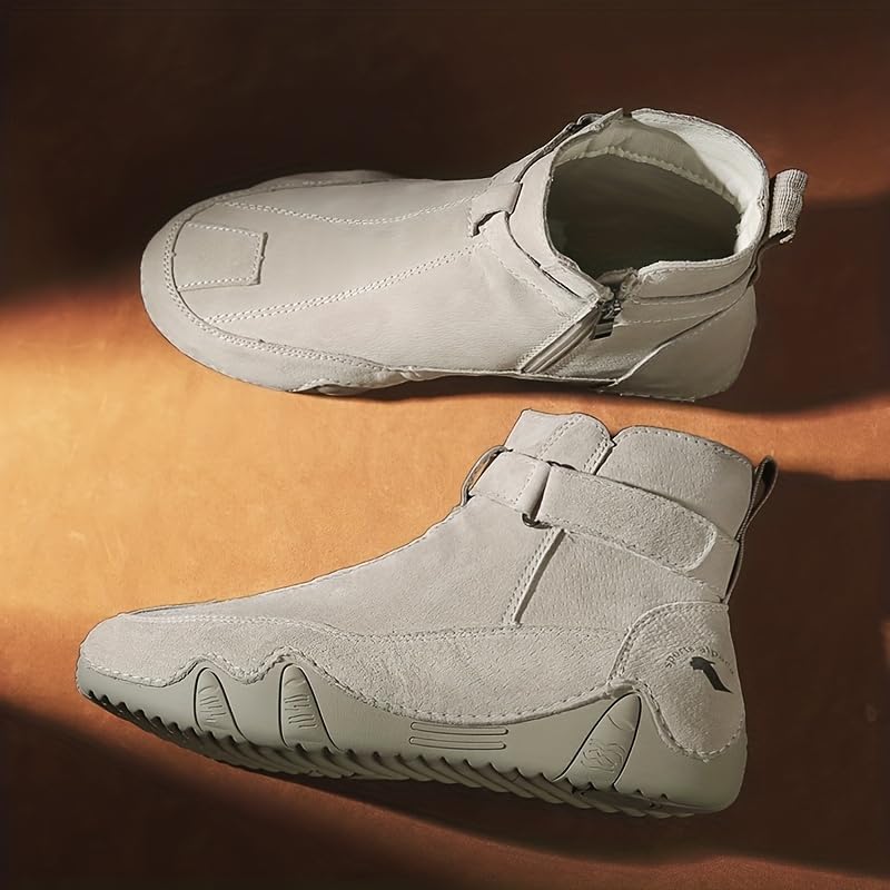 Men's Cowboy Boots - Men's Western Boots, Non-Slip Square Toe High Top Ankle Boots, Durable Fashion Retro Classic Short Boots, Suitable for Spring and Autumn3