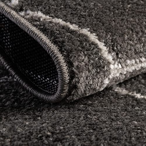 Unique Loom Trellis Frieze Collection Area Rug - Geometric (2' X 6' 1" Runner, Dark Gray/ Ivory) #TOP2