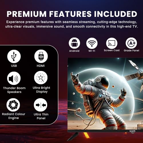 Image of IONSTAR 40 inch HD SMART TV Android (102 cm) 100+ Apps, USB, HDMI, Thunder Speaker, Thin Panel, Voice Control with Radiant Color Engine