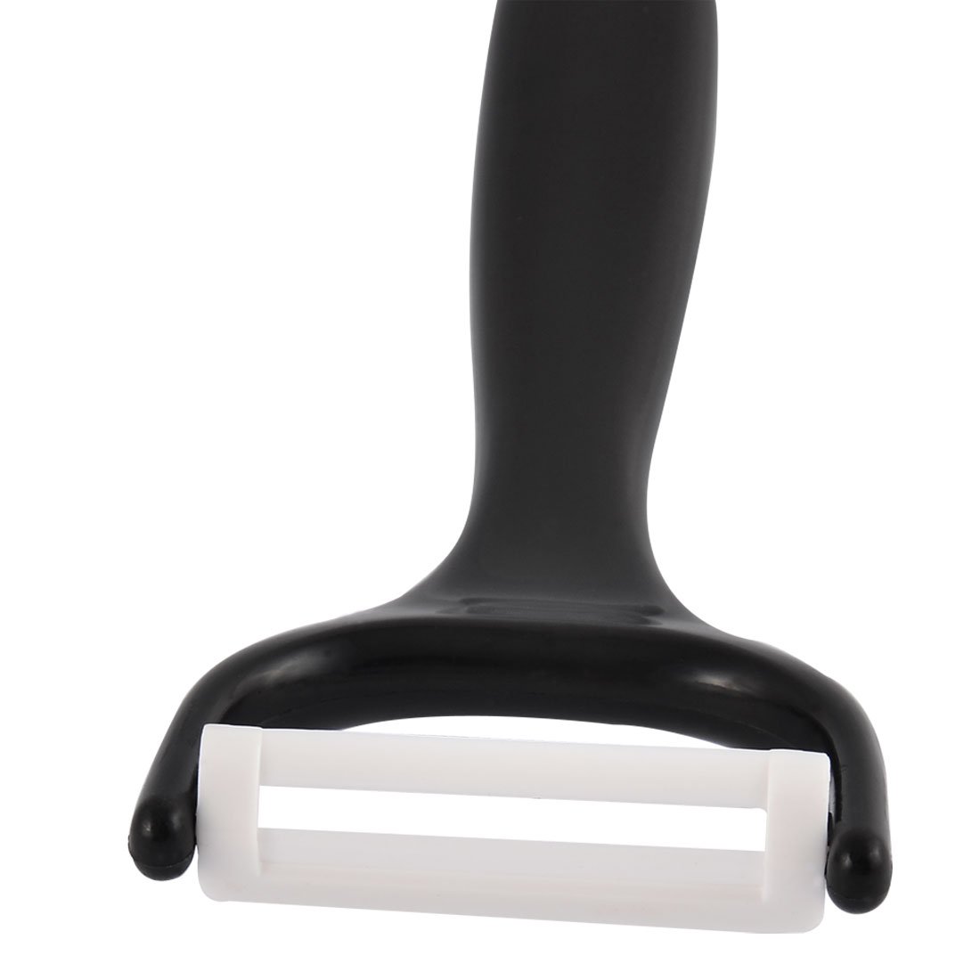 uxcell Plastic Handle Ceramic Edge Household Kitchen Vegetable Fruit Peeler Black