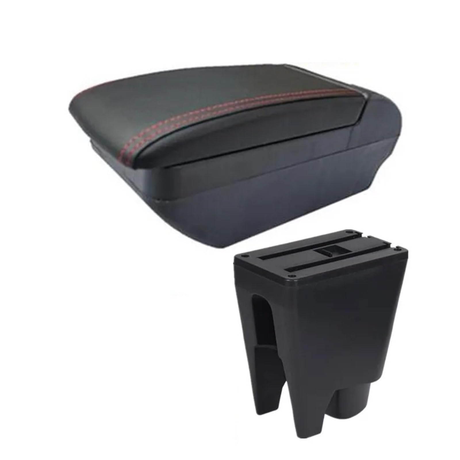 GBGWRMRYX Center Armrest Box For C1 Car Interior Armrest Storage Box Dedicated Retrofit Replacement Accessories Arm Rest(F Black Red No USB)