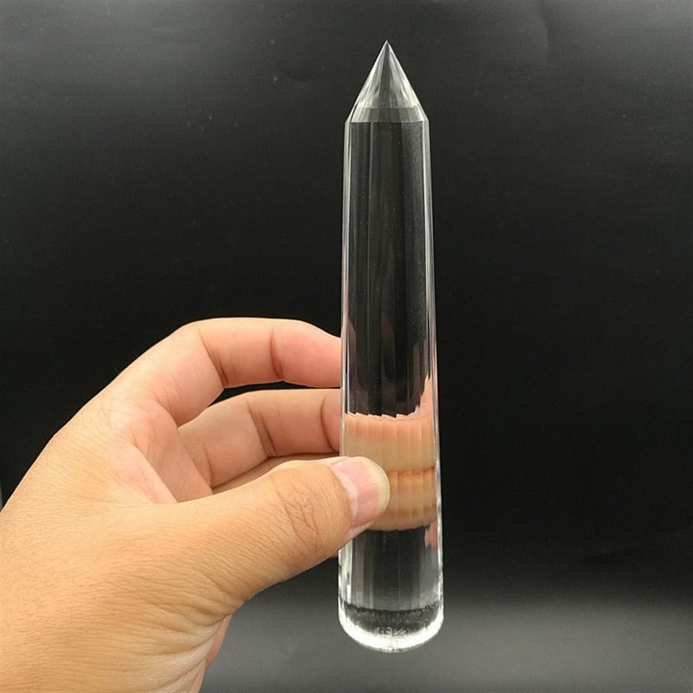 MDBJTCYZN 24 Faces Clear Quart Crystal Vogel Wand Brazilian Gemstones Gift Ornaments (Size : About 10cm)