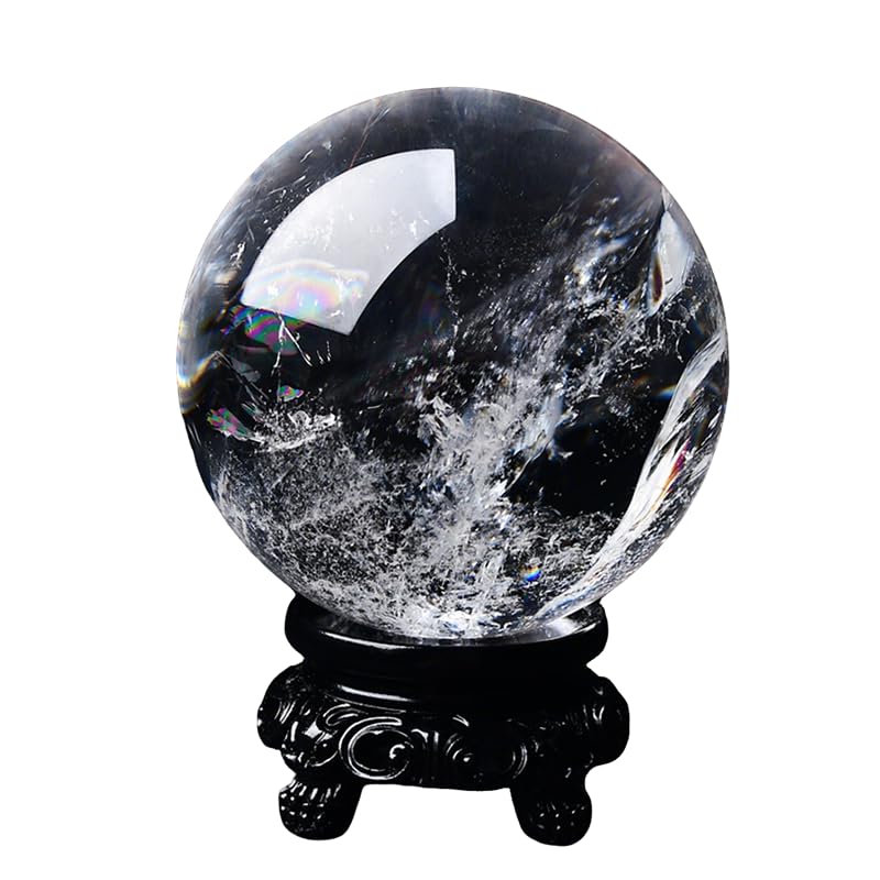 NIBHZ Bola de Cristal de Cuarzo Transparente Natural – Bolas de meditación con Esfera de Cristal de Cuarzo Transparente para brujería y Bolas Decorativas,75mm