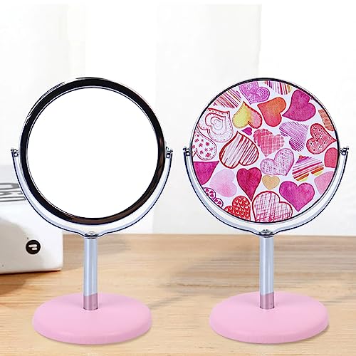Image of NFI essentials Pack of 2 Dressing Table Cosmetic Makeup Mirror with Stand, Mirror for Multipurpose Tabletop Vanity Mirror Shaving Mirror Bathroom Mirror Magnifying Mirror Standing Mirror