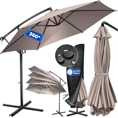 KESSER® Alu Ampelschirm Sonnenschirm + Abdeckung Ø300 cm &...