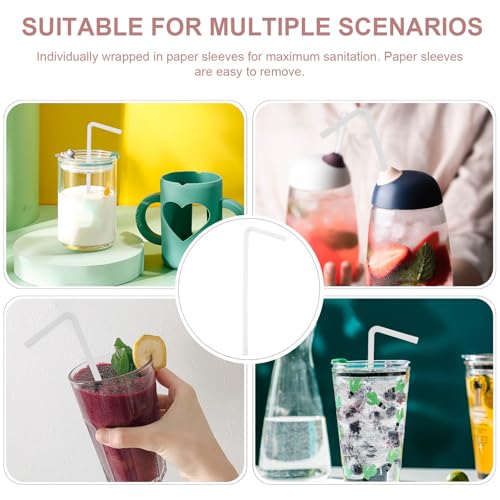 30 pitillos plásticos flexibles descartables, envueltos individualmente miniatura 3
