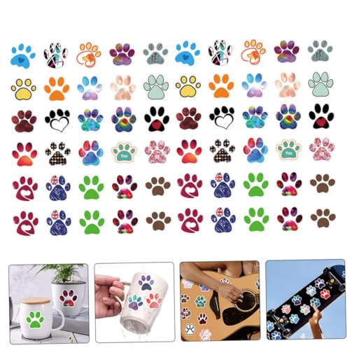 TOYANDONA 120 Peças Adesivos Fofos Com Estampa De Pata Decalques Decorativos Padrão De Pata Decalque
