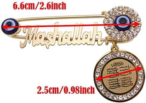 Stainless Steel Crystal Brooch Muslim Islam Baby Pin Gold-color image 3
