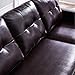 HONBAY Faux Leather Sectional Sofa, Convertible Sectional Couch L Shaped Couch Sofa for Small Space, Brown