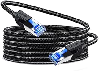 UGREEN Kabel Ethernet CAT 8 RJ45 w oplocie 40Gbps 2000MHz kompatybilny z Switch, Ps4, Ps5, Xbox One, routerem, Smart TV itp. (20M)
