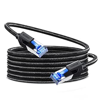 UGREEN Cat8 RJ45 Ethernet Cable Braided 40Gbps 2000MHz F/FTP Compatible with Xbox One PS5 Switch Sky Box Smart TV Modem Router etc(10M) - Amazon Deal & Rabatt