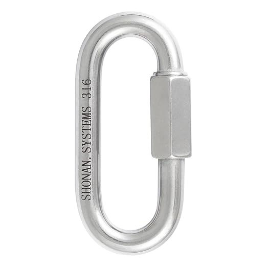 SHONAN 4.16 Inch Chain Quick Link Heavy Duty Large Carabiner 316 Stainless Steel Marine Grade Quick Link Connector, Corrosion Resistant Chain Connector, 1940 Lbs Capacity, 1 Pc