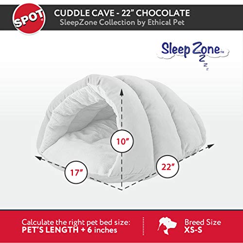 Spot Ethical Pets Sleep Zone Cuddle Cave - 22” Chocolate - Bed For Cats And Small Dogs - Attractive, Durable, Comfortable, Washable, 22X17 #TOP3