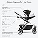 Mockingbird Single-to-Double Stroller 2.0 - Convertible Full-Size Baby Stroller for 1, 2 or 3 Kids - Includes Cup Holder - Black