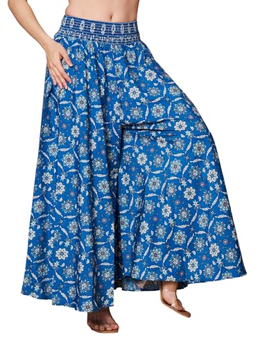 Image of KZULLY | Palazzo for Women | Solid & Printed | Stylish Wide-Leg | Comfortable Elastic Waist Bottomwear