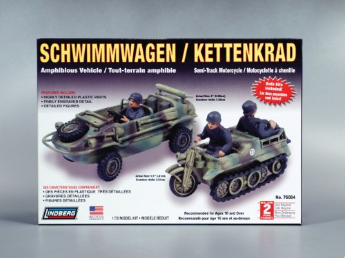 Lindberg Jeep anfibio Schwimmwagen y Kettenkrad 1:72 miniatura 2