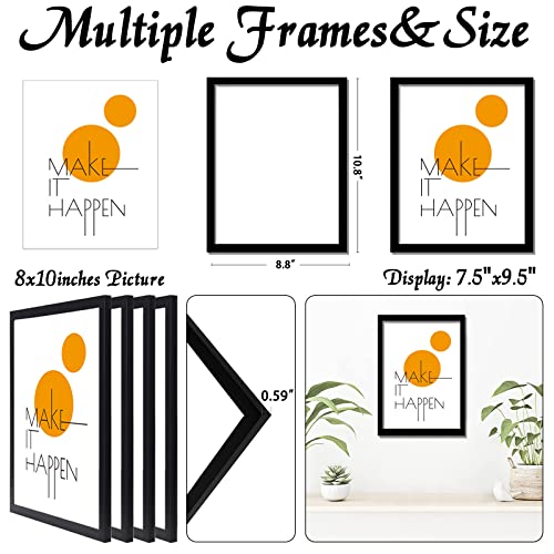 Ijuerybai 8X10 Picture Frame Set Of 4, Black 8 X 10 Frame High Transparent Wall Gallery Poster Canvas Photo Frames For 8 By 10 Inches #TOP2