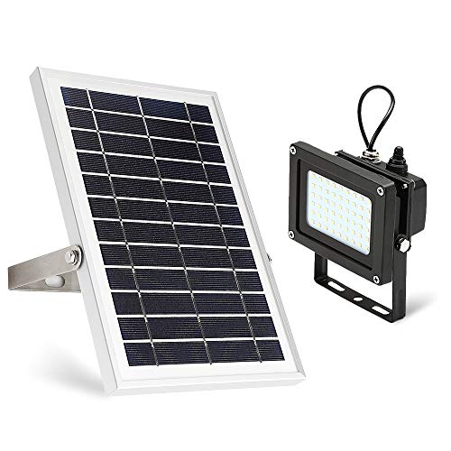 Solar Flood Light,JPLSK Dusk to Dawn 6W Solar Panel 54Leds IP65 Waterproof Solar Powered Flood Light Outdoor Security Light Fixture for Flag Pole,Sign,Garden,Farm, Shed,Pool,Camping,Garage,Auto-on off