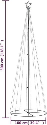 Miniatura 9 de Canditree Árbol de cono de Navidad de 98 pies con 310 luces LED iluminadas para árbol de Navidad al aire libre para patio blanco cálido