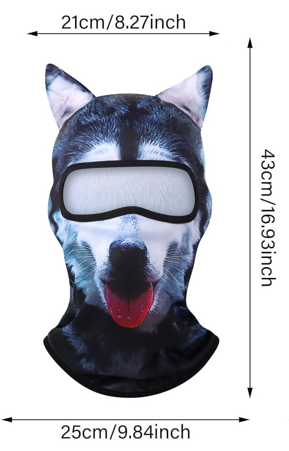 Image of 3D Cat Ski Balaclava Sheisty Face Mask with Ears Cute Animal Ski Mask for Music Festivals Raves Party Outdoor Activities