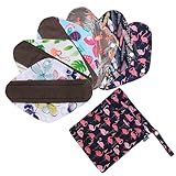 PREMIUM QUALITÄT: Die Slipeinlagen ist aus 4 Schichten hergestellt. 1 Hautfreundliche Schicht hergestellt aus hochwertigem Bambusfaser. 2-lagige superabsorbierende Schichten können Sie einen schönen Tag verbrechen. Die wasserdichte PUL-Schicht schützt vor Leck und Verschüttungen.