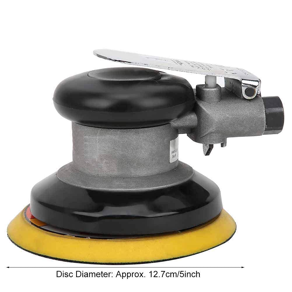 5-Zoll 125mm Pneumatischer Polierschleifer, Luftorbitalschleifmaschine mit hoher Geschwindigkeit und hoher Polierglätte zum Polieren von Schleifpapier auf dem Rad (japanischer G1/4-Zoll Steckverbinde