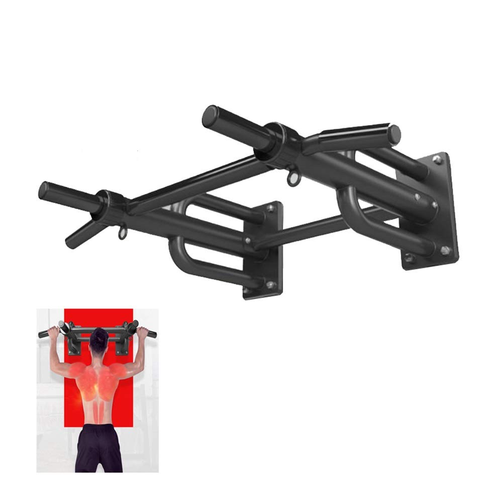 QUSYZD Pull-Up Bars Wall-Mounted Horizontal Bar, Multifunctional Muscle Exercise Fitness Bar, With Hoist Ring, Hanging Resistance Belt Sandbag, Safe Load-Bearing 250Kg,