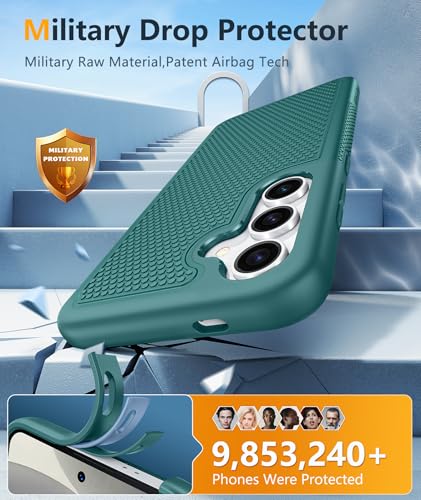 Image of FNTCASE for Samsung Galaxy S25-Plus Case: S24-Plus Dual Layer Heavy Duty Cell Phone Protective Cover Shockproof Rugged with Non-Slip Textured - Military Drop Protection Bumper Tough - 6.7 inch (Green)