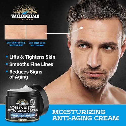 Image of Men's Face Moisturizer Cream - Anti Aging & Wrinkle - Made in USA - 2 oz