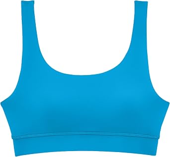 KNIX Teen Girls Swim Double Scoop Bikini Top UPF 50+ Swimwear, Removable Cups