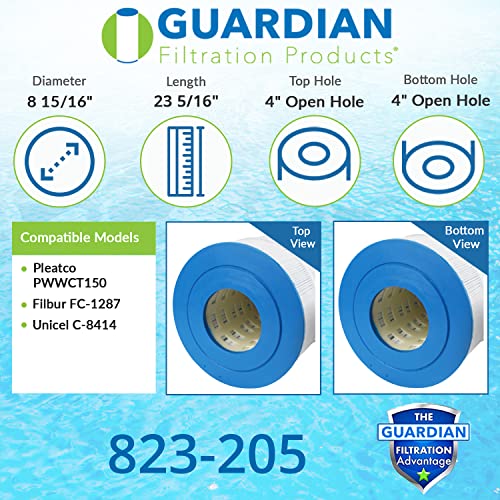 Guardian Filtration Products - Pool & Spa Filter Replacement For Pleatco Pwwct150, Unicel C-8414, Filbur Fc-1287 Compatible For Jandy, Waterway Plastics & More | Premium Filter Cartridge | 823-205 #TOP1