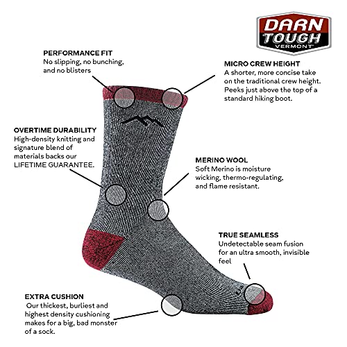 Darn Tough Vermont (Style 1953 Men's Mountaineering Hike/Trek Micro Crew Merino Wool Sock - Heavyweight with Full Cushion2