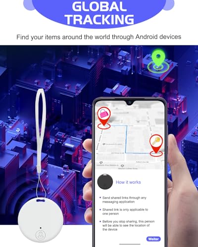 GPS-tracker, 2 stuks, Smart Air Tracker tag, compatibel met iOS en Android, sleutelhanger, GPS, Android, voor koffer, katten, tas, kinderen, honden, draagbare tracker met akoestisch alarm - Afbeelding 5