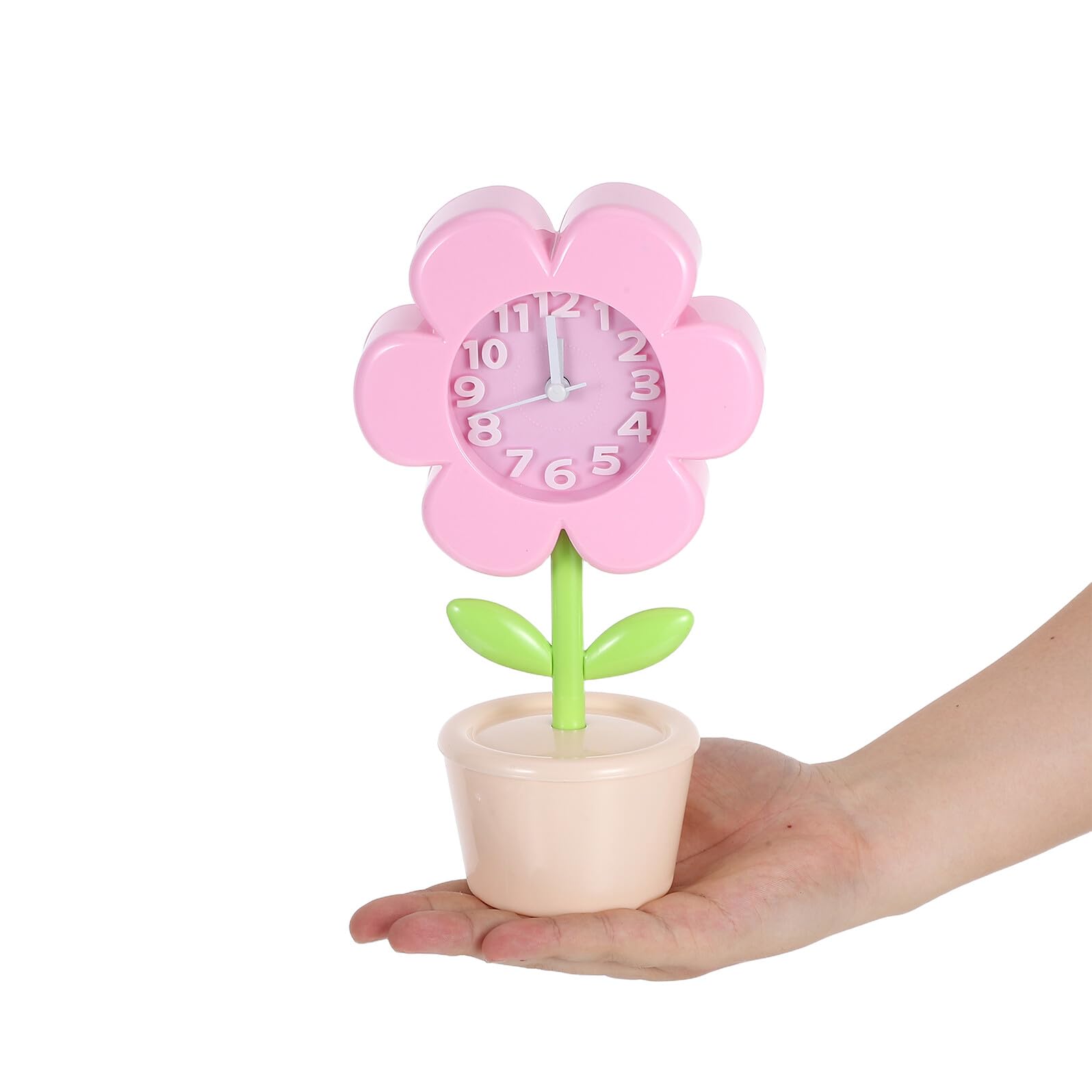 Despertador Infantil con Forma de Flor, Mini Reloj Rosa
