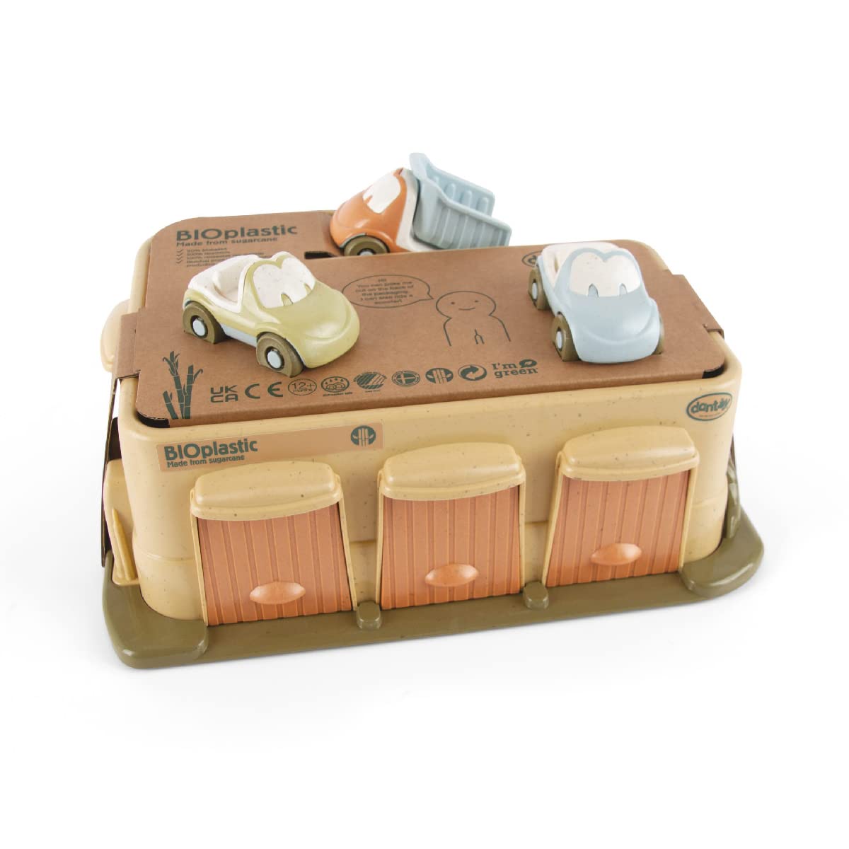 Dantoy BIO Garage with 3 Cars, Multicolour, 34.79 x 27.8 x 16.9 cm