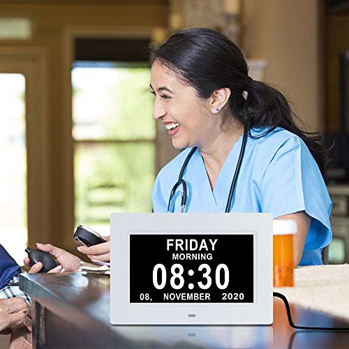 Tmc 7 Inch Digital Clock With Day And Date For Elderly - 12 Alarm Options, Auto-Dim, Digital Clock Large Display Dementia Clock For Impaired Vision People, Age Seniors,Elderly, Alzheimer #TOP4