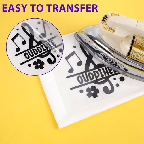 Image of HTVVETUR Black HTV Iron on Vinyl 12Inch by 35ft Heat Transfer Vinyl for T-Shirt HTV Rolls for All Cutter Machine - Easy to Cut & Weed (35ft, Black)