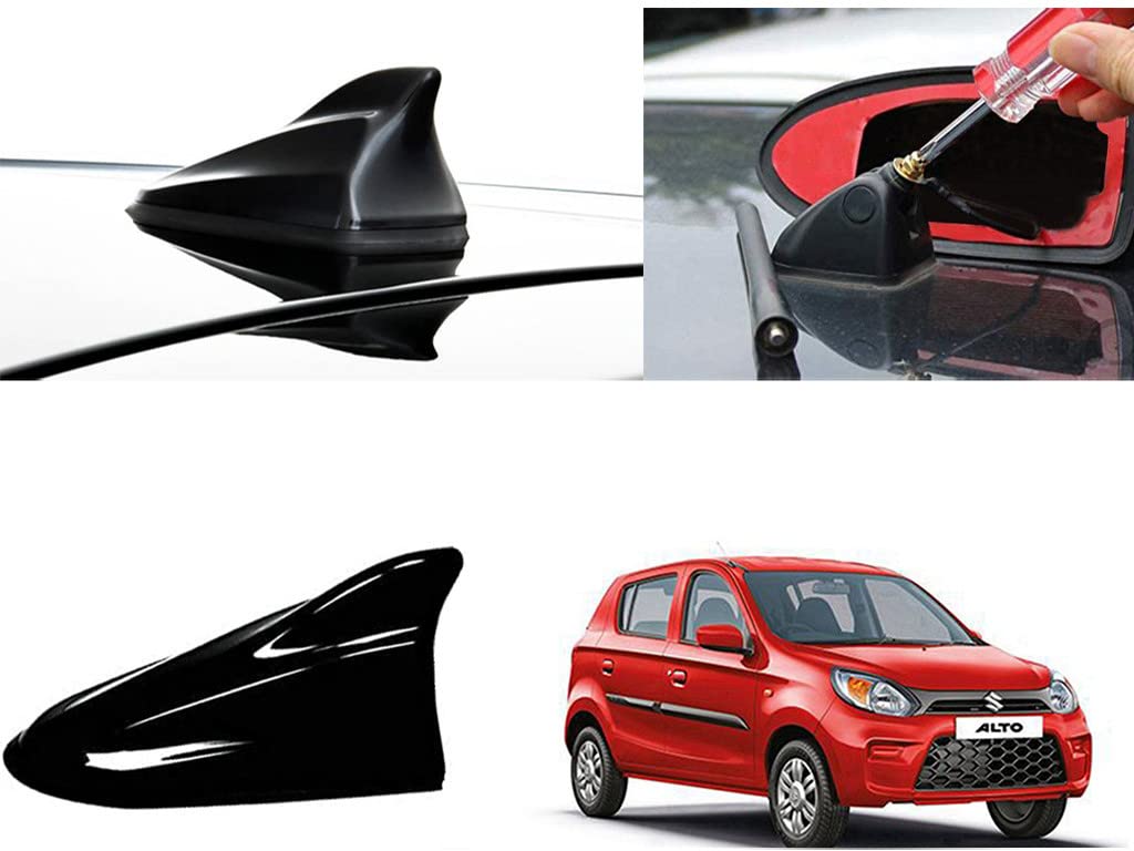 Auto Beast Shark Fin Roof top Signal Receiver Antenna for Maruti Suzuki Alto 800 | Black Color Car Antenna_1Pcs
