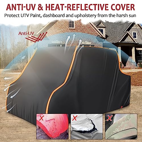 Image of StarknightMT Heavy Duty UTV Cover 4 Seater Waterproof 420D Oxford Windproof | 157 inch x65 inch x77 inch, Compatible with Polaris Ranger Crew 1000 900 570 General RZR, UTV Cover for All-Weather Outdoor Storage