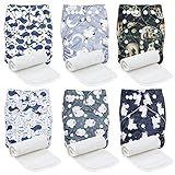 Langsprit 6 Pack Baby Cloth Diaper with Highly Absorbent Inserts, Baby Reusable Diapers, Cloth...