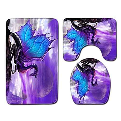 oneforus 3 Stück rutschfeste Badematten Set Niedlichen Cartoon Print Toilettenmatten Set Badezimmerteppiche Kontur Matte…