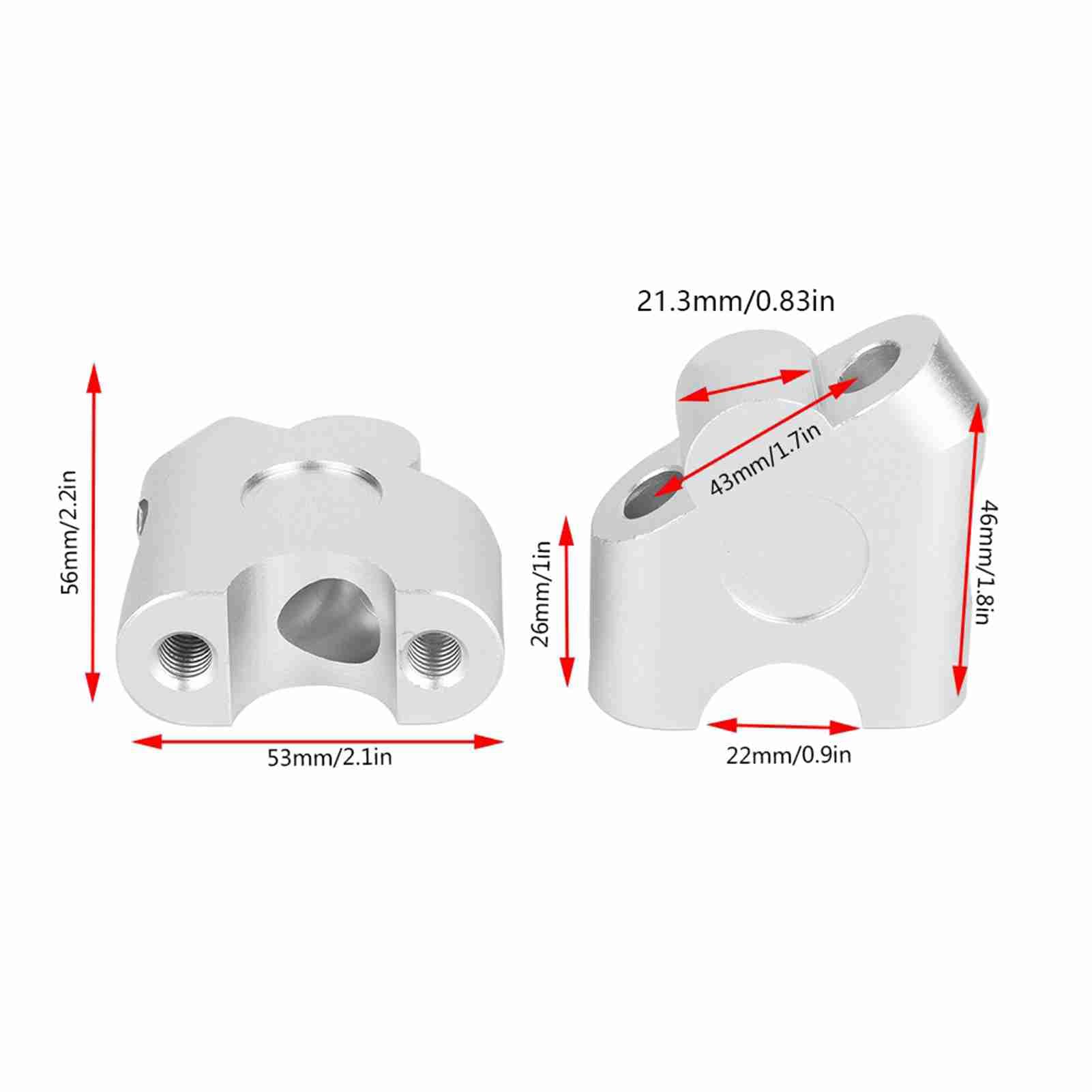 Riser manubrio-Duokon 22mm Universale Manubrio Moto Riser CNC CNC ad alta densità in lega di alluminio Manubrio Morsetto Back Move Mount Adapter(Chrome)