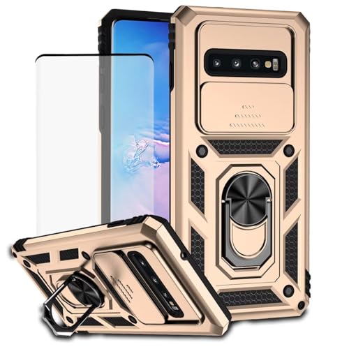Coque Galaxy S10 Plus Samsung avec protège-écran verre trempé et cache caméra SM-G975U