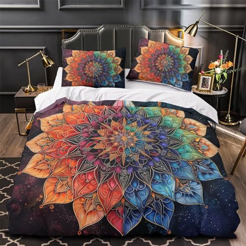 Housse de couette 3D imprimée microfibre douce parure de lit Bohemia King 220x240