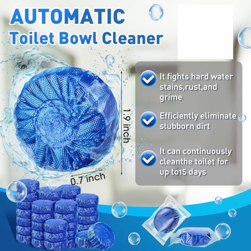 Image of Skylike (Pack of 10) Automatic Flush Toilet Bowl Cleaner Tablets Bathroom Toilet Tank Cleaner kitchen Fruits, Vegetables Storage Containers- transparent (1)